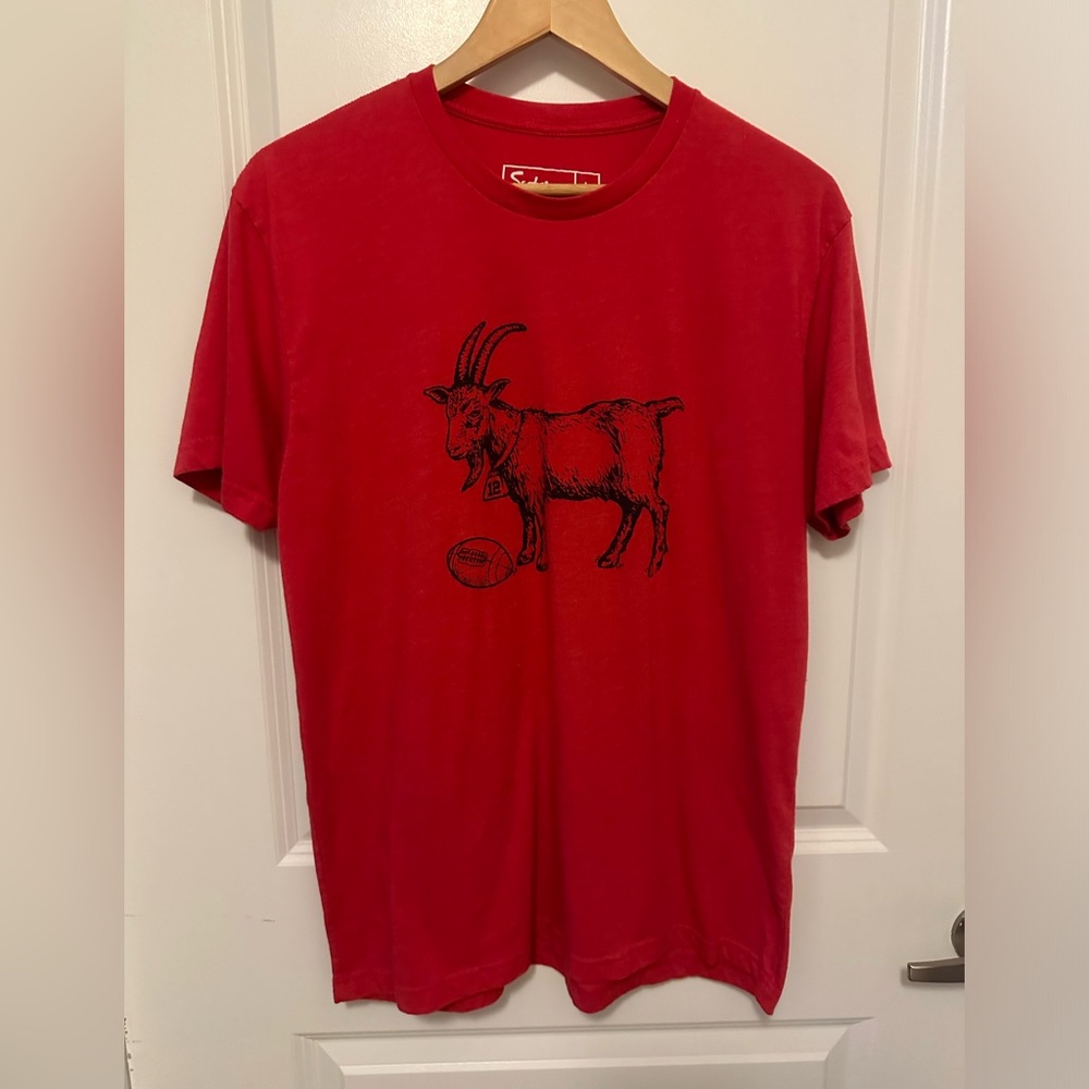 Scobar “the goat #12” Tom Brady tshirt. Men’s large. Super soft. Elon Musk brand